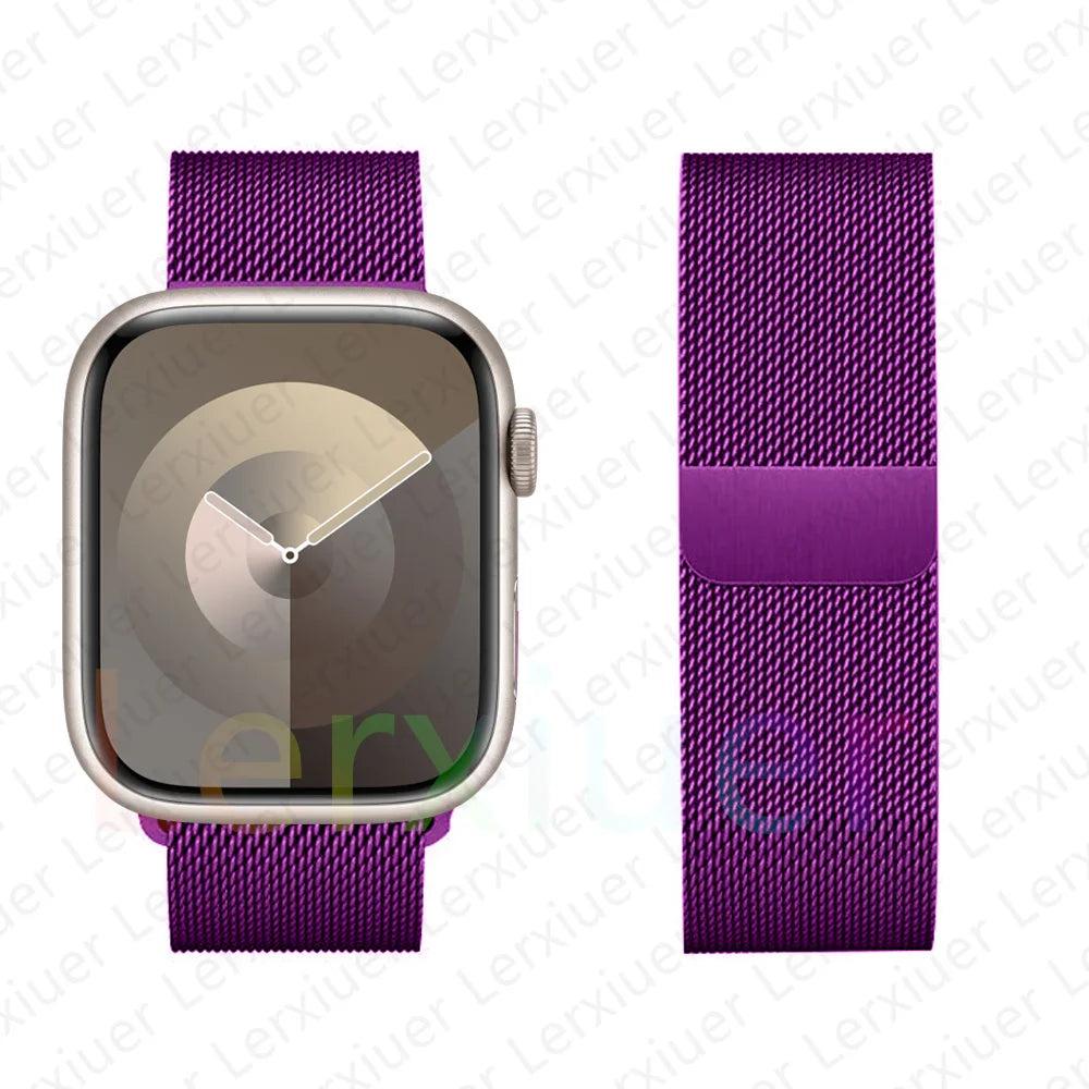 Milanese Loop For Apple Watch band 46mm 44mm 45mm 40mm 42mm 41mm 38mm 49mm band Apple Watch Series 10 Ultra 2 9 8 SE 7 6 5 Band