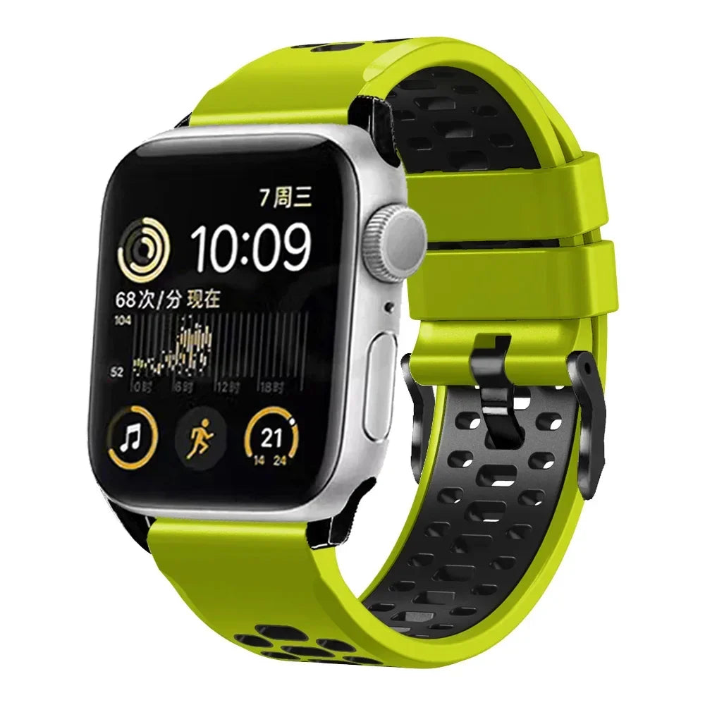 Sport Silicone band For Apple Watch Ultra 2 49mm band Wristband For Apple Watch Series 9 8 7 SE 6 45mm 44mm 42mm Accessory