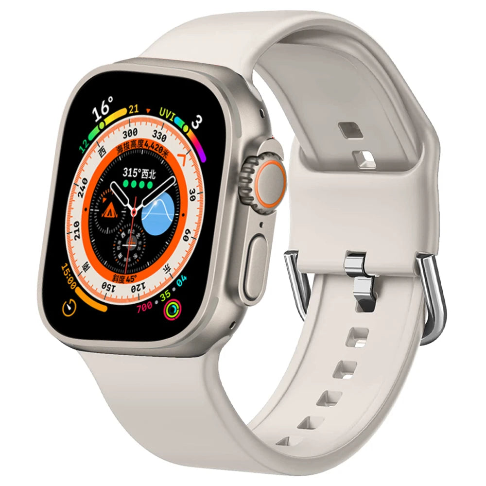 Silicone band For Apple Watch band 40mm 44mm 45mm 41mm 49mm 42mm 44mm 45mm watch band Apple Watch Series 8 7 6 5 4 3 SE Ultra