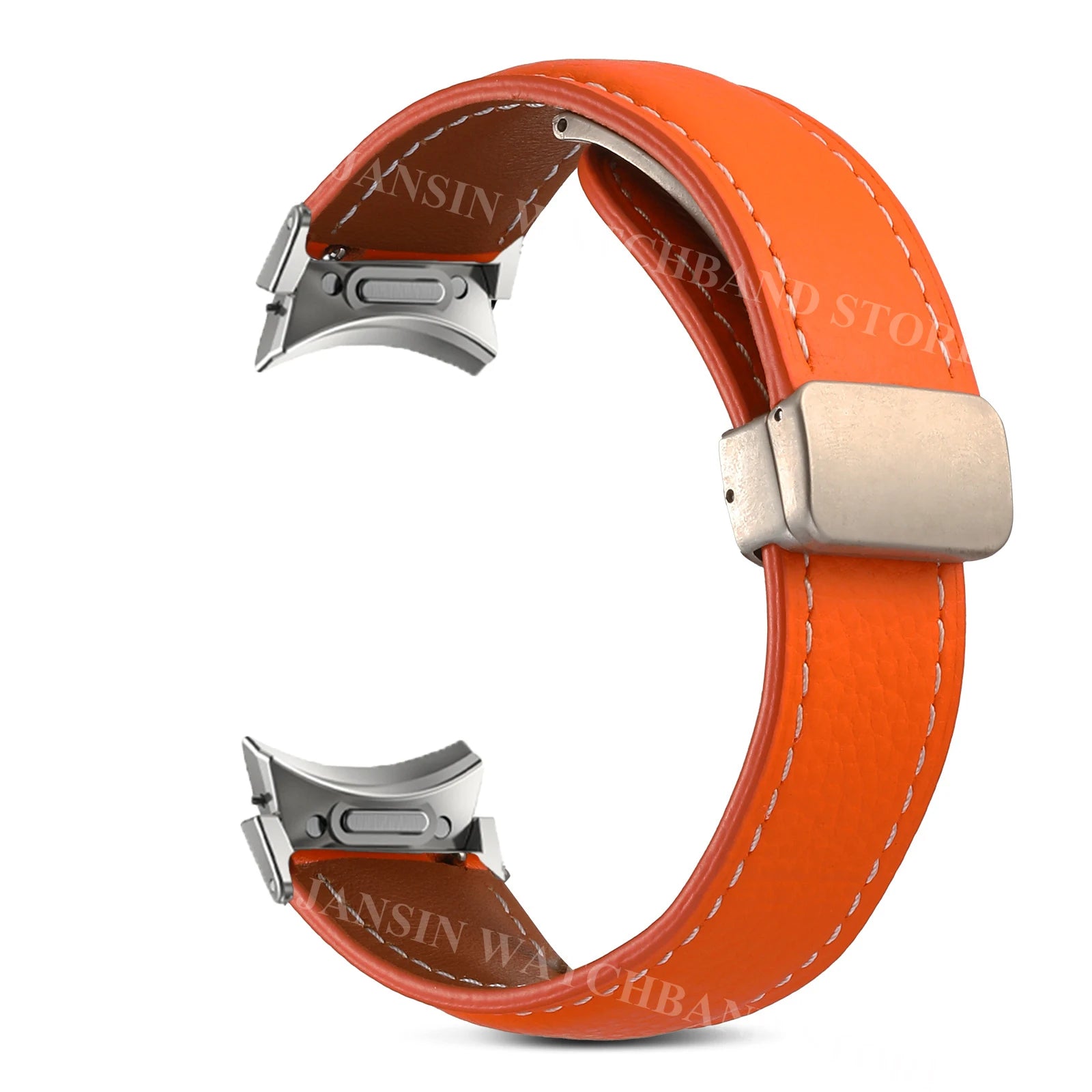 No Gaps Leather Band For Samsuang Galaxy Watch 7 6 5 4 40 44mm 5Pro Magnetic Buckle Strap Galaxy Watch 4 6 Classic 43 4742 46mm