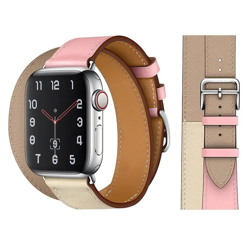 Leather band For Apple Watch Ultra 2 49mm 9 8 7 45mm 41mm High quality business wristband For Apple Watch 6 5 4 3 SE 44mm 40mm 42mm