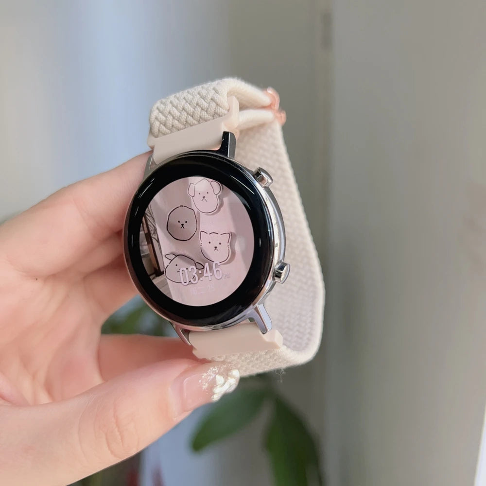 Band For Samsung Galaxy Watch 7 FE 5 Pro 4 6 classic 44mm 40mm Nylon Braided sport bracelet correa Galaxy Watch 7 Strap