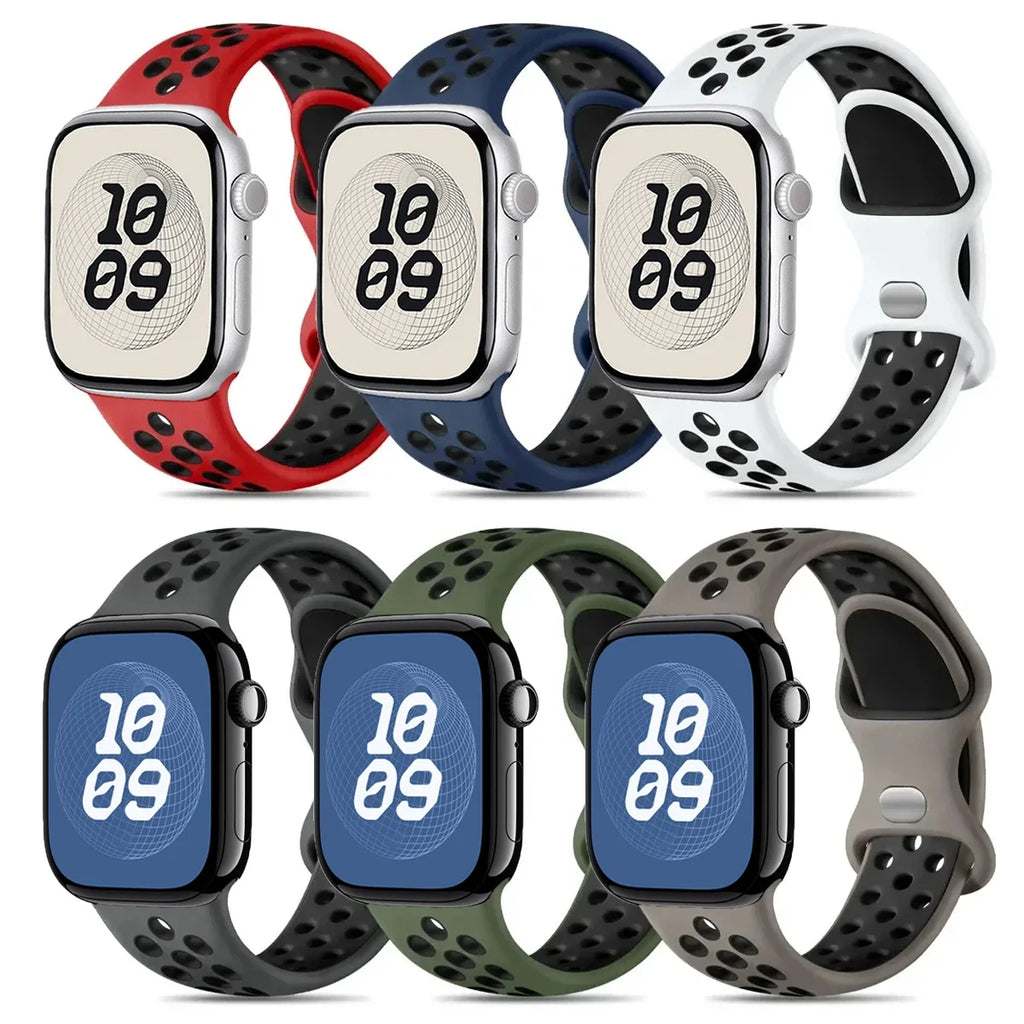 Sport band For Apple Watch Ultra 3 49mm S11 46mm 42mm 45mm 44mm 40mm 41mm band Apple Watch Series 10 8 7 6 4 5 9 SE Silicone Band