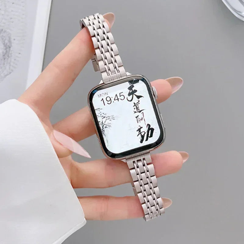 Stainless Steel band for Apple Watch band 49mm 46mm 44mm metal band Apple Watch Ultra Series 10 9 8 7 6 SE for Women 45mm 42mm 41mm