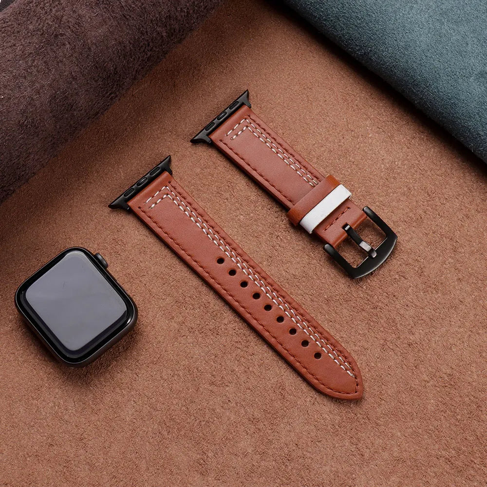 Leather loop band For Apple Watch Ultra 2 band 44mm 45mm 49mm 40mm 42mm 38mm 41mm sport band Apple Watch Series 9 8 7 3 4 5 6 se