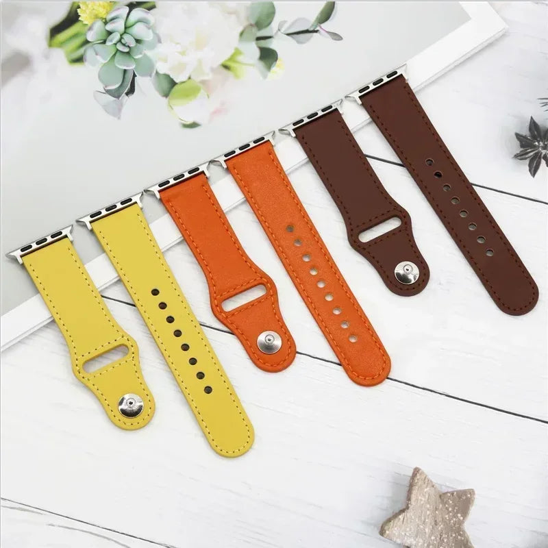Leather band For Apple Watch 10 band 46mm 42mm 44mm 45mm 49mm 41mm 40mm correa band Apple Watch Series 8 9 3 4 5 6 SE 7 Ultra 2