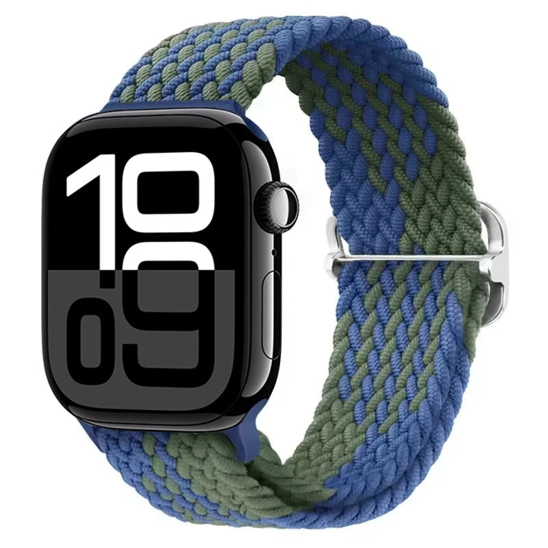 Braided Nylon band For Apple Watch Ultra 49mm 46mm 45mm 44mm 42mm 41mm 40mm Elastic band Apple Watch 11 10 9 8 7 SE 4 5 6 Belt