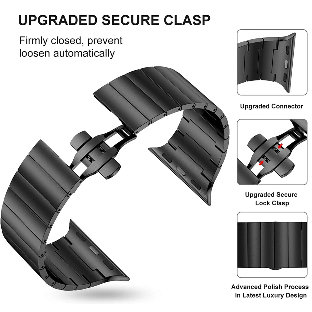 Metal Link band for Apple Watch band 49mm 46mm 42mm 45mm 41mm 44mm 40mm Wristband for Apple Watch 11 10 9 8 7 6 5 4 SE Correa Belt