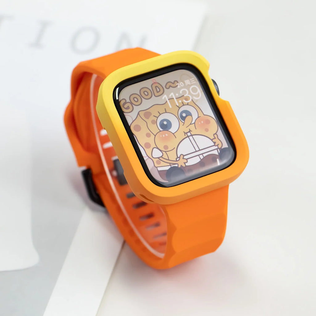 Silicone Case+band For Apple Watch band Series 10 8 9 7 6 SE 5 4 band Correa Apple Watch 46mm 44mm 40mm 45mm 41mm Ultra 49mm