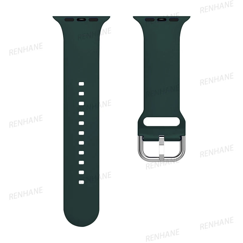 Silicone band For Apple Watch band 49mm 44mm 40mm 46mm 42mm 41mm 45mm Classic Buckle band Apple Watch 11 10 9 8 7 6 5 SE Ultra 3