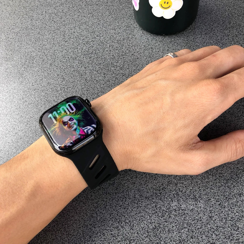 Silicone Sport band For Apple Watch Ultra 2 3 49mm band 42mm 44mm 45mm 46mm Slanted Buckle band for Apple Watch 11 10 9 8 7 6 5 4 SE 3