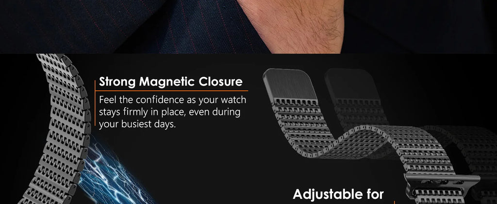 Magnetic Stainless Steel band for Apple Watch band 45mm 44mm 49mm 42mm metal belt band Apple Watch Series 9 8 7 6 3 5 SE Ultra 2