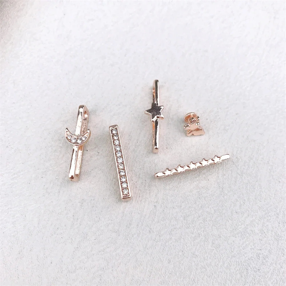 5pcs Decoration Ring For Apple Watch band Series 10 8 7 9 6 Diamond Jewelry Charms for Samsung Huawei Silicone band accessories