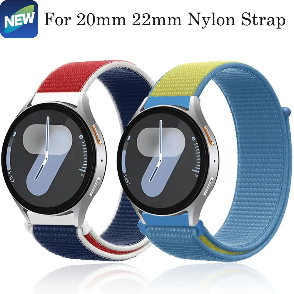 20mm 22mm Nylon Strap for Samsung Galaxy Watch 7/6/5/4 Huawei Watch 5/GT5/4/3 Pro 46mm Breathable Band for Garmin 970 965 955 55