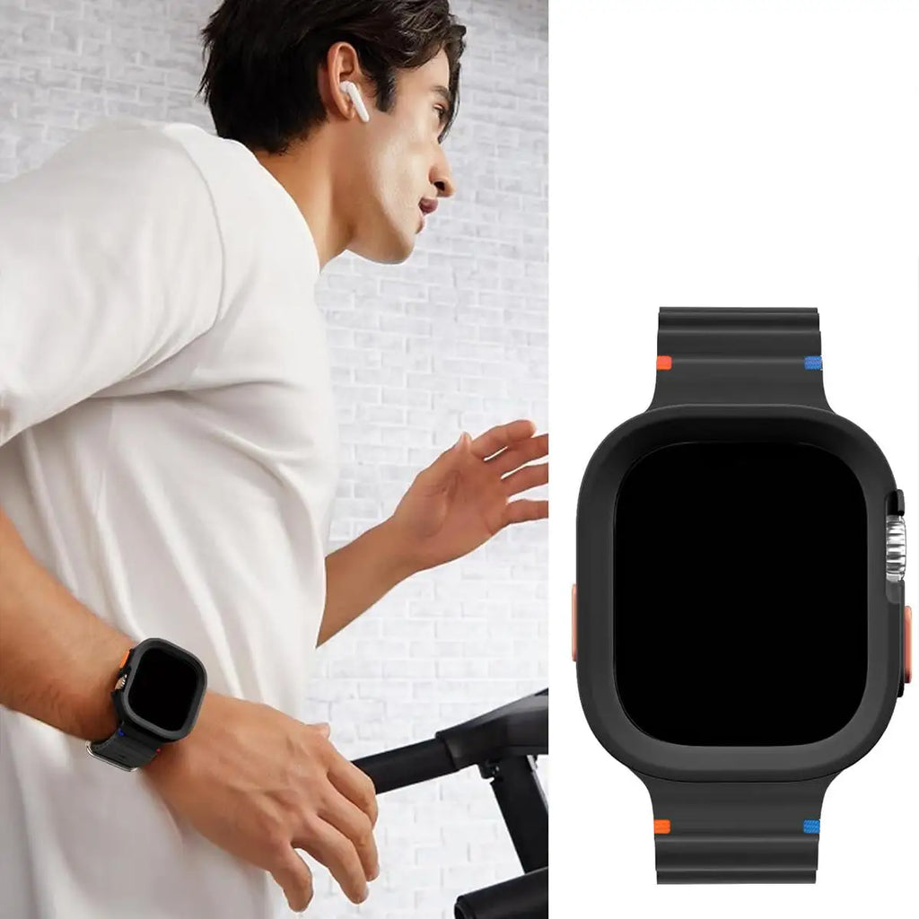 Silicone Case+band For Apple Watch Ultra 3 49mm 42mm 46mm 44mm 40mm 45mm 41mm band cover for Apple Watch Series 11 10 SE 3 9 8 7