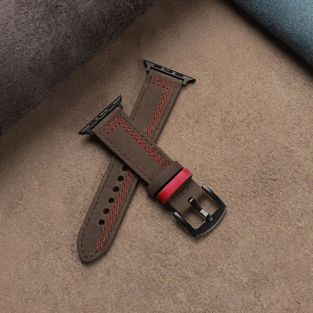 Leather loop band For Apple Watch band 40mm Ultra 49mm 41mm 42mm 38mm 46mm 44mm 45mm band Apple Watch Series 10 9 5 6 SE 8 7 3 4