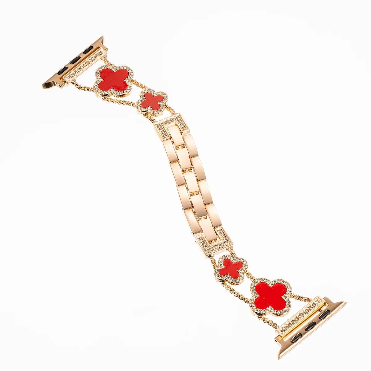 Diamond Four leaf Clover metal band for Apple Watch Ultra 2 49mm 46mm 44mm 42mm 41mm 40mm 38mm band for Apple Watch Series 10 9 8 7 SE 6 ban