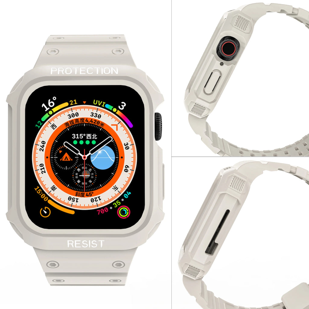 For Apple Watch 45mm 44mm 42mm 41mm 40mm Apple Watch Series 9 8 7 6 5 SE 4 3 2 1 band , Sport Protective Replacement Wristband