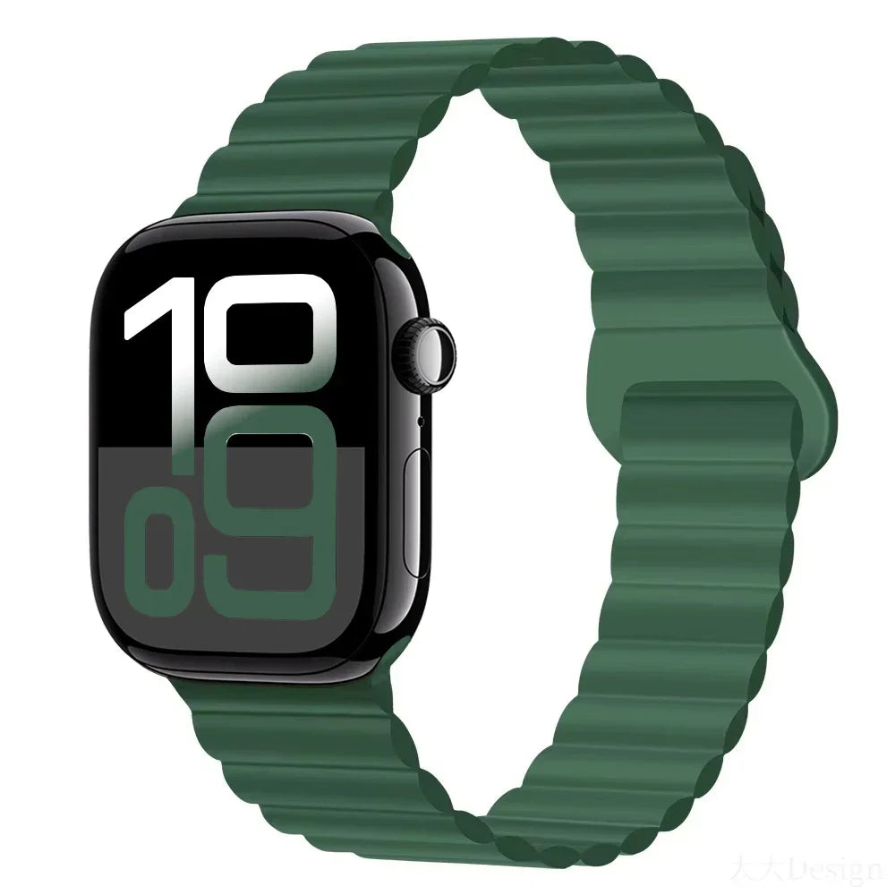 Silicone band for Apple Watch Ultra 3 2 1 49mm 11 10 42mm 46mm Magnetic band for Series 9 8 7 6 5 4 SE3 41mm 45mm 44mm 40mm
