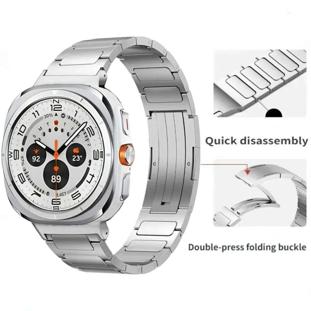 Stainless Steel Strap for Samsung Galaxy Watch 2025 Ultra 47mm Metal Comfortable Breathable Band for Galaxy Watch 8-7 Ultra 47mm