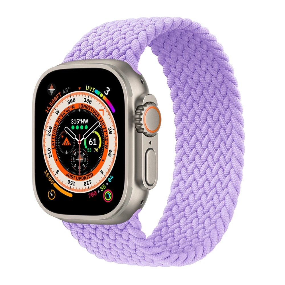 Braided Solo Loop For Apple Watch band 44mm 40mm 45mm 41mm 49mm 42mm 46mm band Apple Watch Series 10 9 SE 8 7 6 5 4 Ultra 2 Band