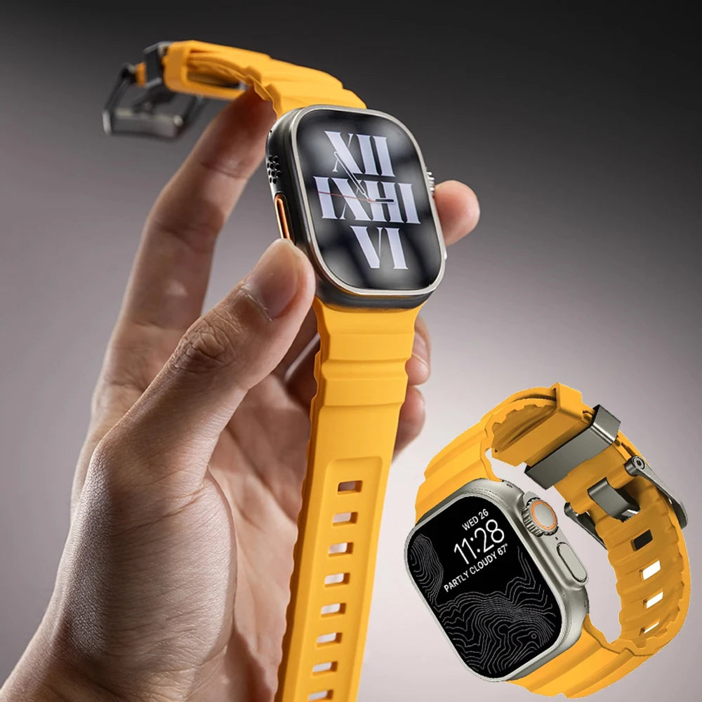 Single Tour band for Apple Watch Ultra 49mm band 44mm 45mm 46mm Men sport band Apple Watch Series 11 10 9 8 7 6 SE Luxury band