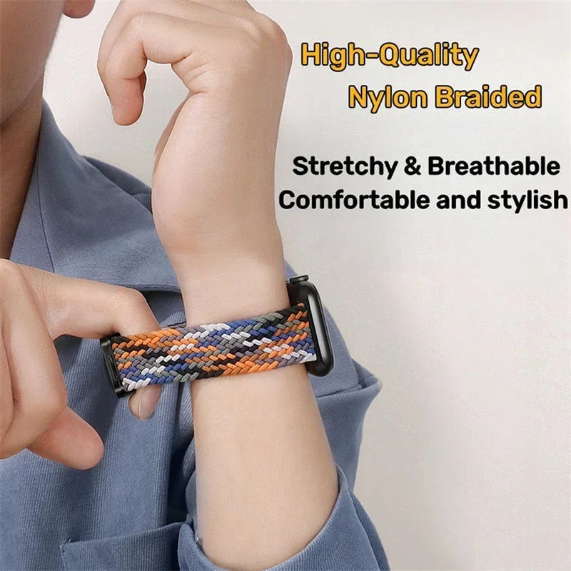 Magnetic band For Apple Watch band 44mm 40mm 45mm 46mm 49mm 41mm Nylon Braided band Apple Watch Series SE 5 4 7 6 8 9 10 Ultra 2