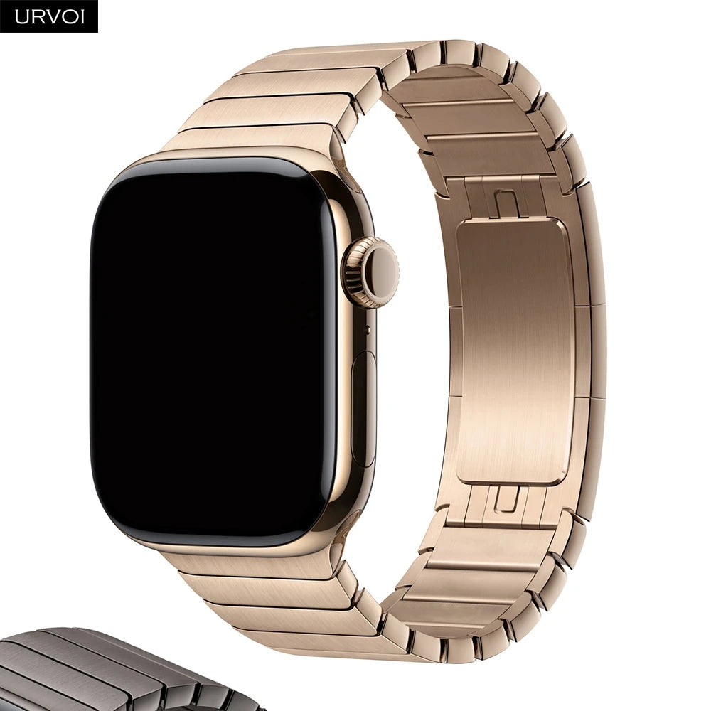 URVOI band for Apple Watch Ultra 3 2 Link band gen.1 3 stainless steel band butterfly clasp wristband for Apple Watch 45mm 46mm 49mm