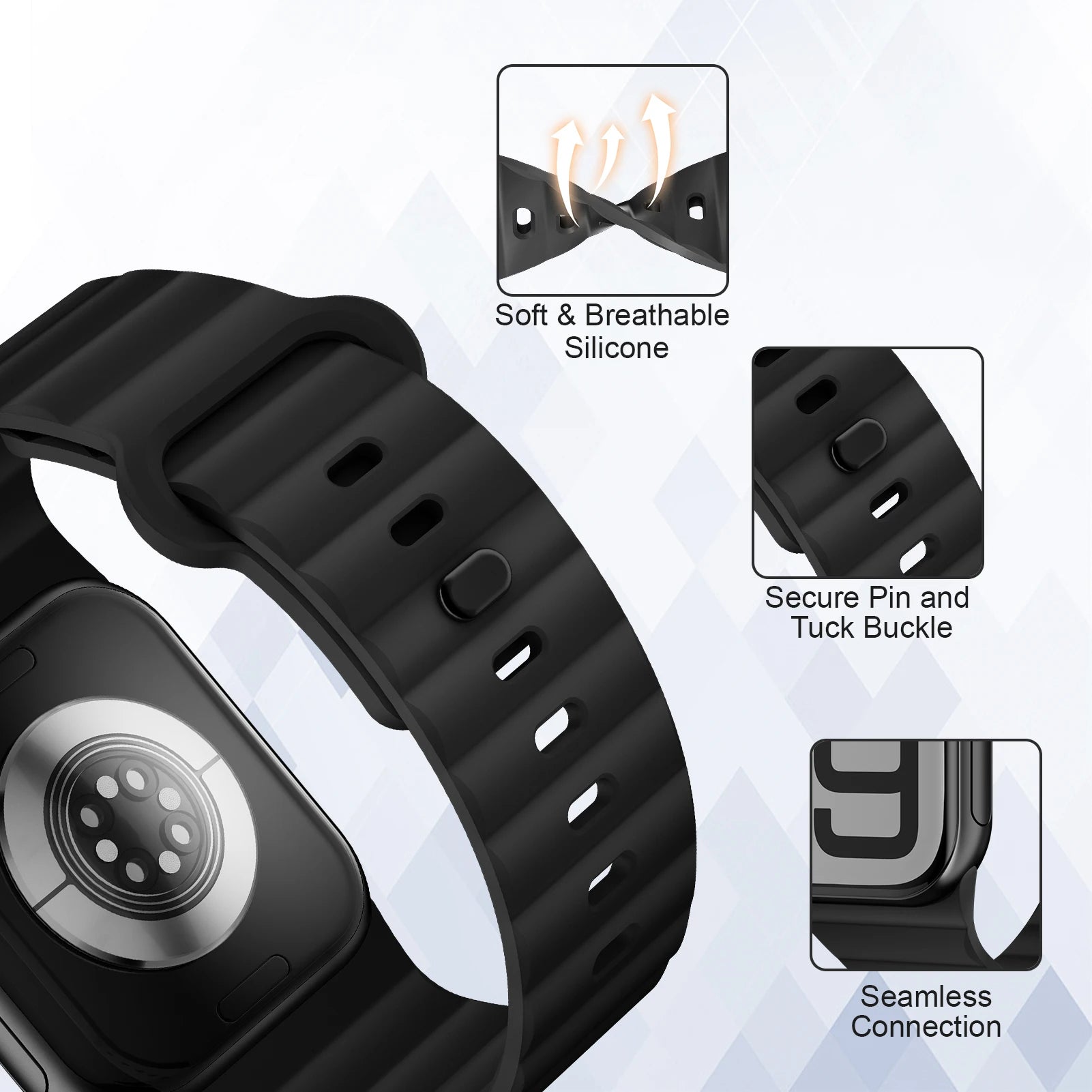 Sport Silicone band for Apple Watch band 44mm 40mm 46mm 41mm 49mm 42mm 45mm correas band Apple Watch Ultra 2 Series 10 9 8 7 SE