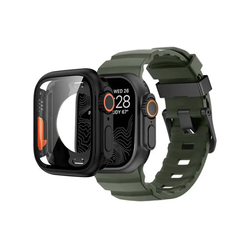 Silicone band+Case Change to Ultra For Apple Watch Ultra 10 9 8 7 6 5 4 SE For Apple Watch 46mm 49mm 45mm 44mm 42mm 41mm 40mm 38mm