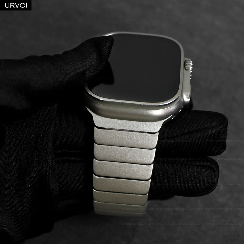 URVOI band for Apple Watch Ultra 3 2 Link band gen.1 3 stainless steel band butterfly clasp wristband for Apple Watch 45mm 46mm 49mm