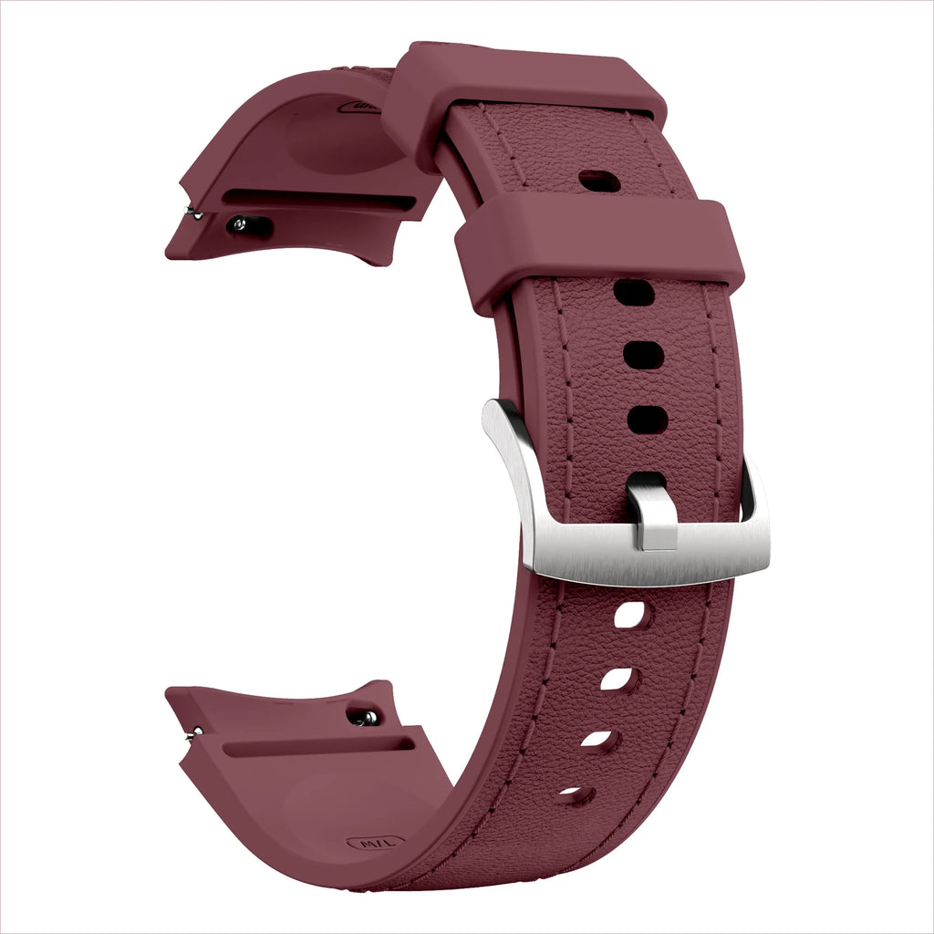 Silicone+Leather Strap for Samsung Galaxy Watch 7 6 5 4 FE 40mm 44mm No Gap Bracelet Band Watch 6 4 Classic 43/47mm 42/46mm Belt