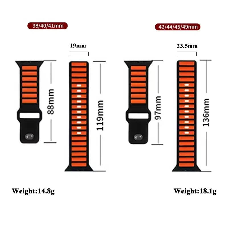 Silicone band for Apple Watch 10 band 46mm 45mm 44mm 49mm 42mm 40mm 38mm correa band Apple Watch Series 9 8 7 6 5 SE Ultra 2 band