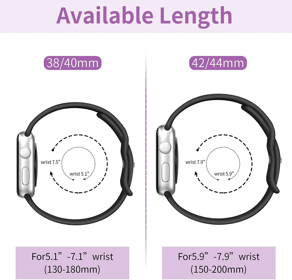 Silicone band For Apple Watch band 40mm 44mm 46mm 45mm 41mm 49mm 38mm 42mm Correa band Apple Watch Series 6 Ultra 2 7 8 9 SE 10 band
