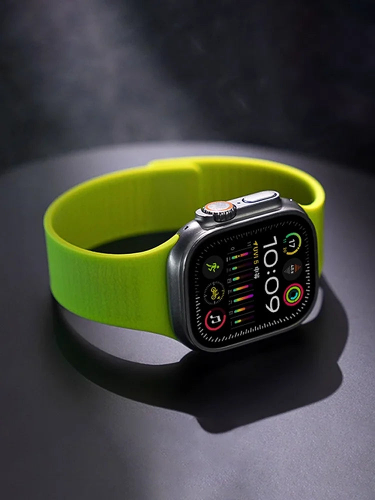 Magnetic Silicone band for Apple Watch band Ultra 3 40mm 44mm 46mm 45mm 49mm 42mm 41mm correa band Apple Watch 11 10 SE 9 8 7 6