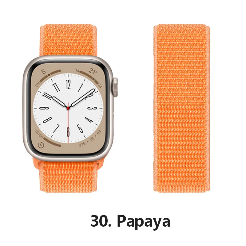 Nylon loop Correa For Apple Watch band 45mm 44mm 46mm 40mm 49mm 41mm 42mm 38mm band Apple Watch Series 6 SE 7 8 9 10 Ultra 2 bands