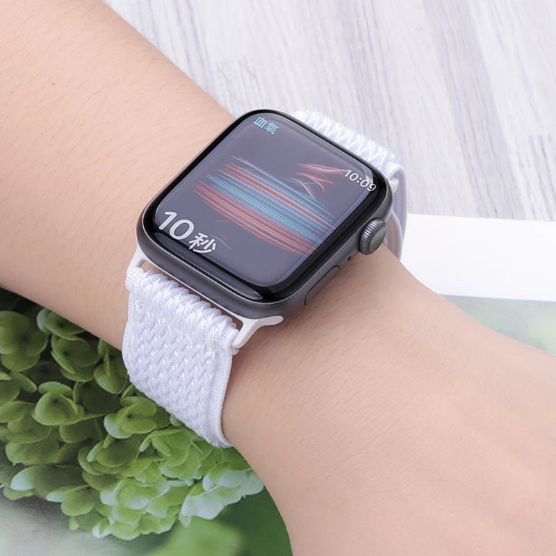 Nylon band for Apple Watch band 44mm 45mm 41mm 40mm 38mm 42mm 46mm Elastic band Apple Watch Series 11 10 8 7 9 6 5 SE Ultra 2 3 49mm