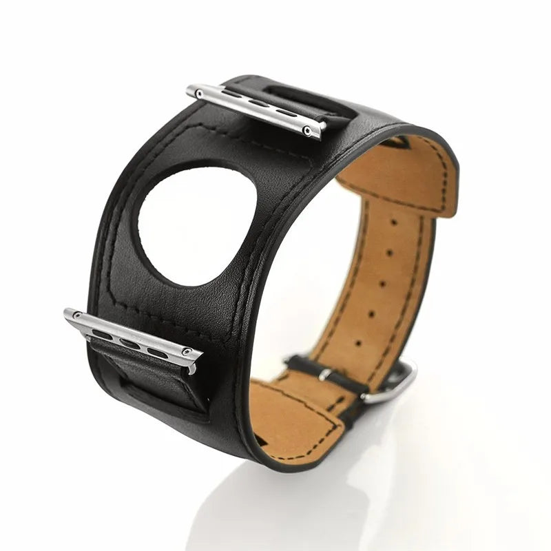 Cuff band for Apple Watch band 44mm 45mm 40mm 49mm 41mm 42mm 38mm Leather watch band Apple Watch Series 9 8 7 5 SE 6 Ultra 2 band