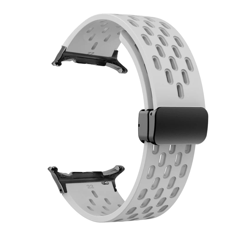 Silicone Strap for Samsung Galaxy Watch 8 40mm 44mm 8 Classic 46mm Magnetic Buckle Band Breathable Watchband No Gaps Bracelet