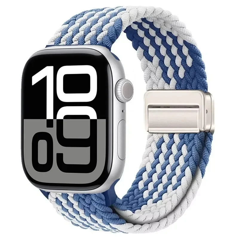 Nylon Braided Loop band for Apple Watch Ultra 3 2 49mm 11 10 42mm 46mm 9 8 7 45mm 41mm Magnetic band Apple Watch 6 5 SE 44mm 40mm band