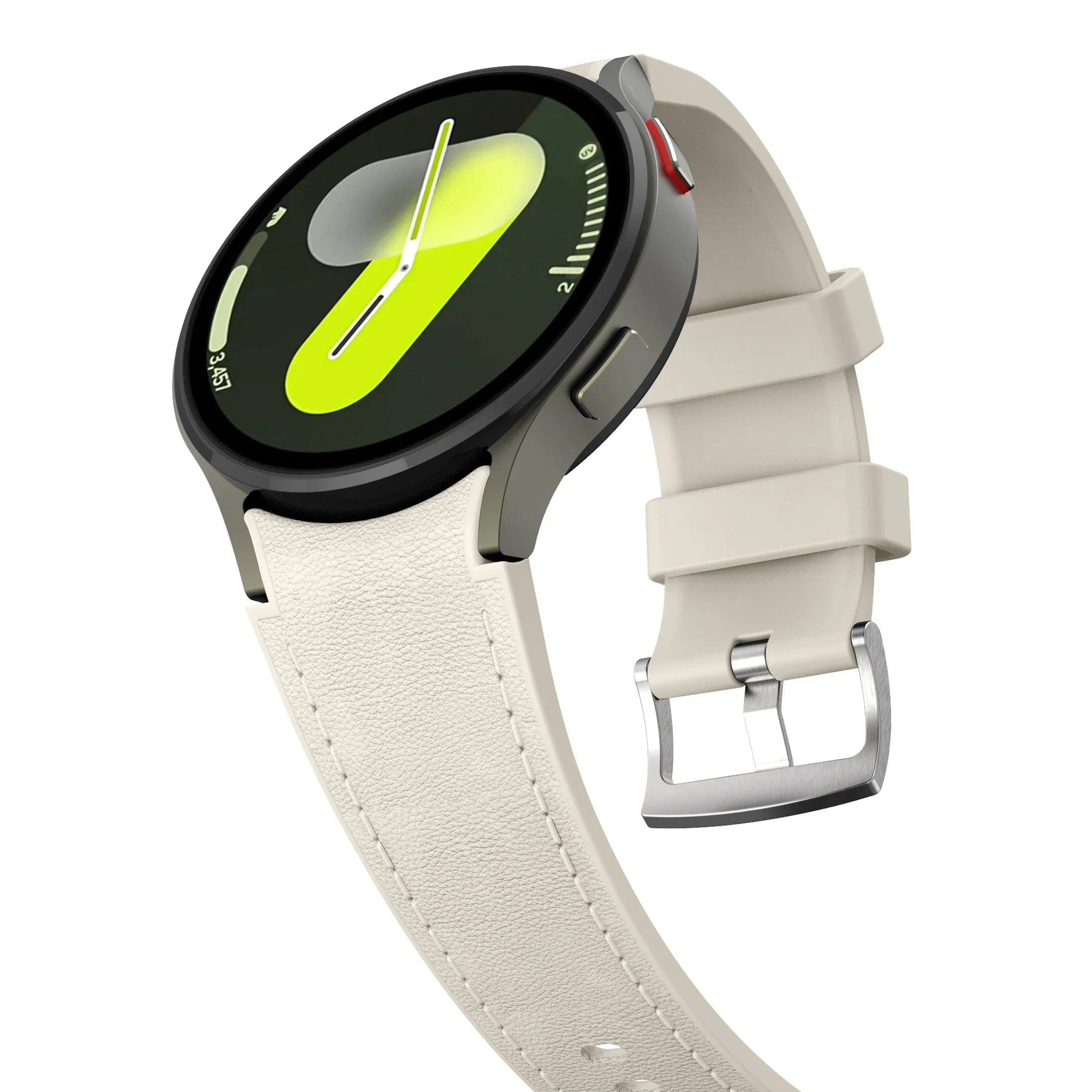 Silicone+Leather Strap for Samsung Galaxy Watch 7 6 5 4 FE 40mm 44mm No Gap Bracelet Band Watch 6 4 Classic 43/47mm 42/46mm Belt