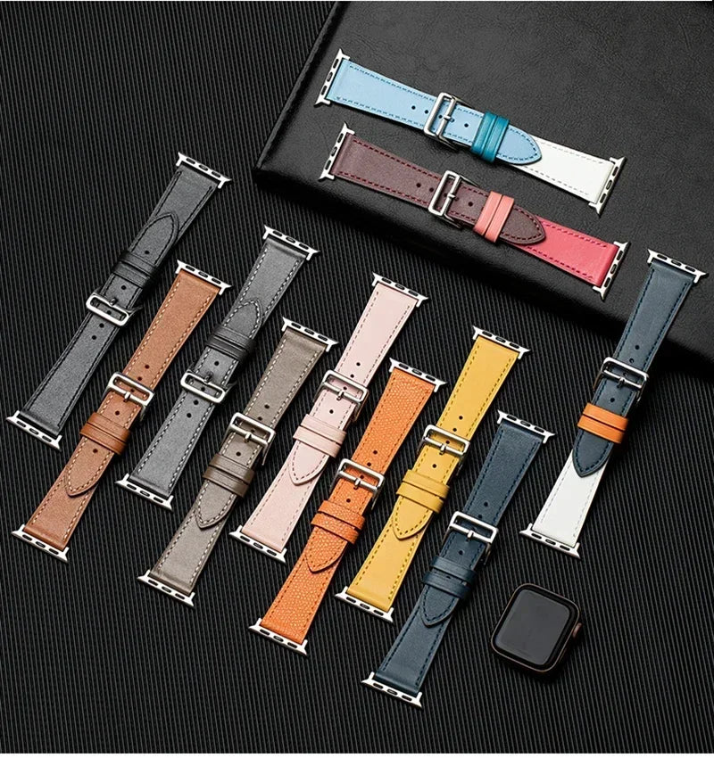 Sport Leather Watch band for Apple Watch band 44mm 38mm 42mm 46mm 40mm 41mm 49mm 45mm band Apple Watch Series Ultra 2 10 9 8 7 6 5 4 SE