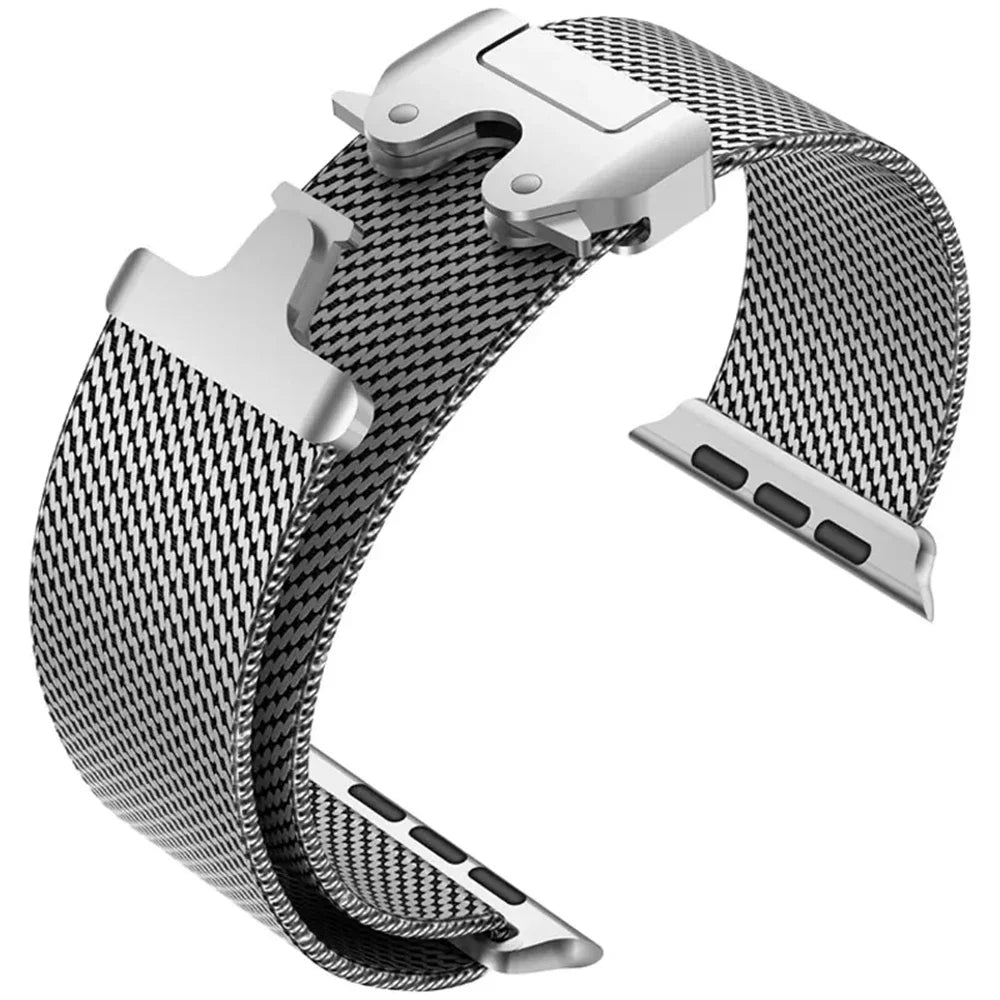 Titanium Official 1:1band For Apple Watch Ultra band 49mm S10 46mm 42mm 45mm 44mm Milanese band Apple Watch 10 9 8 7 6 5 SE 4 3