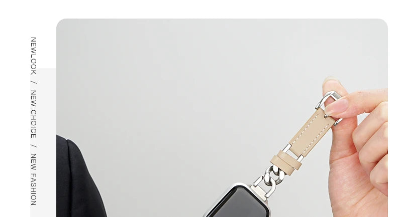 Leather band for Apple Watch 10 band 46mm 42mm 44mm 40mm 41mm 45mm Women Stainless Steel band Apple Watch Series 9 8 SE 7 6 Belt