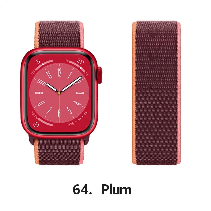 Nylon loop Correa For Apple Watch band 45mm 44mm 46mm 40mm 49mm 41mm 42mm 38mm band Apple Watch Series 6 SE 7 8 9 10 Ultra 2 bands