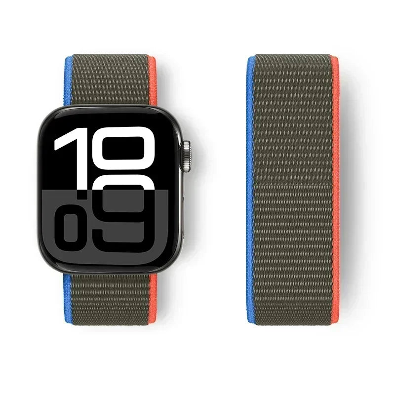 Nylon Loop For Apple Watch band 44mm 40mm 45mm 41mm 42mm 38mm 45mm sport band Apple Watch Series 9 8 7 SE 6 5 3 Ultra 2 49mm band
