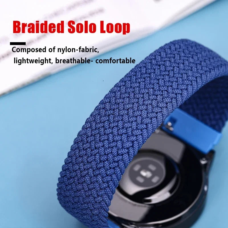 Braided solo loop for Samsung Galaxy Watch 7 44mm 40mm Strap correa Bracelet Galaxy Watch 4 6 Classic 5 pro 45MM 20MM 22MM band
