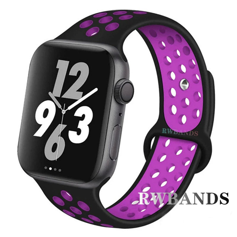 Sport band for Apple Watch band 46mm 44mm 40mm 42mm 38mm 41mm 45mm Breathable band Apple Watch Series 10 9 8 7 6 SE 5 3 Ultra 2 49mm