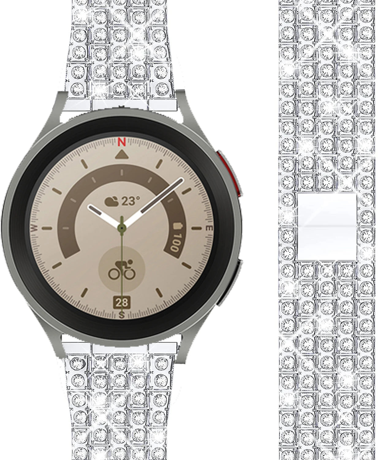 20/22mm Metal Strap for Samsung Galaxy Watch 7/6/5/4/Classic 47mm/active 2 Gear s3 Diamond Bracelet for Huawei GT234 5 pro 46mm