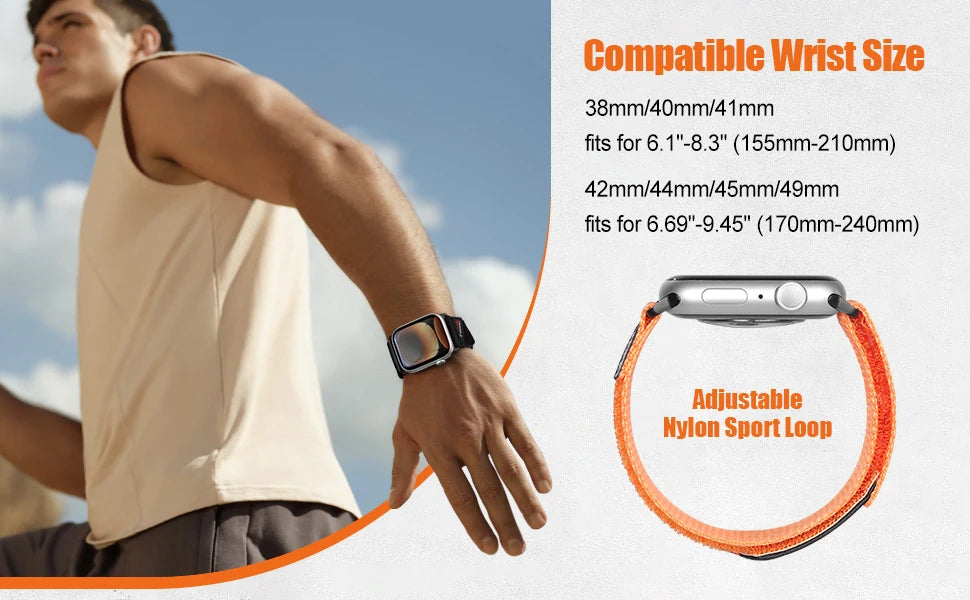 Trail Loop for Apple Watch band 46mm 42mm 44mm 45mm 49mm 40mm Nylon Sport band Apple Watch Ultra 2 Series 10 9 8 7 SE 3 11 Band